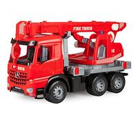 Lena 02175 x Mercedes-Benz Sturdy Giant Department Arocs, Giga Trucks fire dept. Crane red, with 3 axles, Approx. 70 cm, with Winch up to 1.05 m, Toy Vehicle for Children from 3 Years