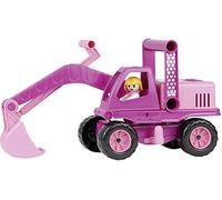 Lena 04102 - Prinzess von Hohenzollern excavator, approx. 35 cm, shovel excavator with movable excavator arm and play figure, sand excavator for girls from 2 years of age, pink play vehicle