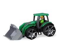 Lena 04517 TRUXX² Tractor with Front Shovel, Commercial Vehicle Approx. 34 cm, Robust Tractor with Shovel and Fully Movable Toy Figure, for Children from 2 Years, Toy Vehicle, Green/Black