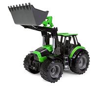 Lena 4613 Deutz Worxx Model Fahr Agrotron 7250 TTV with Front Loader, Approx. 45 cm, Agricultural Toy Vehicle for Children Aged 3 and up, Robust Tractor with Functional Loading Shovel, Green