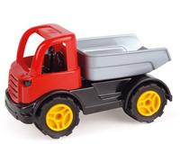 Lena 1260 Workies Dump Truck 12 cm ABS Plastic Toy Dumper with Loading Dump Rubber Tyres and Galvanised Steel Axles for Children from 18 Months Red