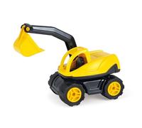 Lena 1261 Workies Excavator 13 cm, Construction Vehicle, ABS Plastic, Rubber Tyres, Galvanised Steel Axles, Shovel Excavator, 18+ Months, TÜV Certified, Yellow/Black, Unisex
