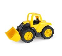 Lena 1262 Workies Shovel Loader 14 cm, Toy Vehicle Made of ABS Plastic, Wheel Loader with Movable Shovel, Rubber Tyres, Steel Axles, Construction Vehicle for Children from 18 Months, Loader in Yellow,