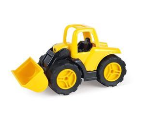 Lena 1262 Workies Shovel Loader 14 cm, Toy Vehicle Made of ABS Plastic, Wheel Loader with Movable Shovel, Rubber Tyres, Steel Axles, Construction Vehicle for Children from 18 Months, Loader in Yellow,