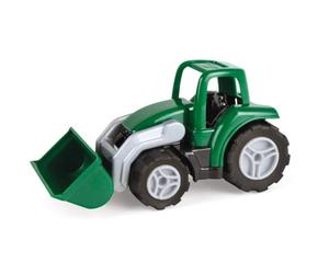 Lena 1263 Workies Tractor Shovel Loader 14 cm, Tractor Made of ABS Plastic, Trekker with Movable Shovel, Rubber Tyres, Steel Axles, Truck for Children from 18 Months, Play Tractor in Green