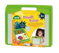 Lena 35615 Mosaic Plug-in Game, Medium, Blue, Yellow, Green, Red