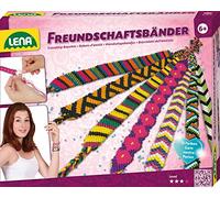 Lena 42689 - Craft set Friendship wristbands, with thread in 13 colours and many threading beads, knotting set for children from 6 years, jewellery set with instructions for braiding wristbands