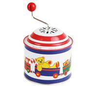 Lena 52756 Turning Handle Approx. 10.5 x 7.5 cm, with Melody The Spring, Musical tin, for Children Over 18 Months, with Toy Box Motif