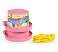 Lena 61412DF Horseshoe Stilts, Pot Stilts Hoof, Running Containers Approx. 13 cm, Children's Pot Stilts for Balance, Plain Colour, Bucket Stilts in Pink, Running Dollis for Children from 36 Months