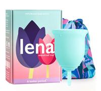 Lena Menstrual Cup Original - Reusable Silicone Period Cup for Heavy Flow, 12-Hour Leak-Free Protection, Soft & Comfortable, Beginner-Friendly Design - Large, Turquoise