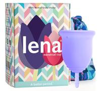 Lena Menstrual Cup Original - Reusable Silicone Period Cup for Heavy Flow, 12-Hour Leak-Free Protection, Soft & Comfortable, Beginner-Friendly Design - Large, Purple