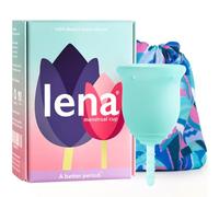 Lena Menstrual Cup Original - Reusable Silicone Period Cup for Regular Flow, 12-Hour Leak-Free Protection, Soft & Comfortable, Beginner-Friendly Design - Small, Turquoise