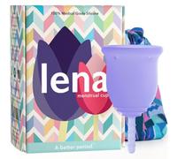 Lena Menstrual Cup Original - Reusable Silicone Period Cup for Regular Flow, 12-Hour Leak-Free Protection, Soft & Comfortable, Beginner-Friendly Design - Small, Purple