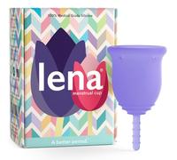 Lena Menstrual Cup - Reusable, Soft Silicone, Light & Heavy Flow, Beginner Use - Ideal Alternative to Tampons, Pads, Period Underwear - Period Solution - Regular Capacity - Purple