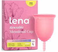 Lena Menstrual Cup - Soft Reusable Period Cups for Women - Large, Pink