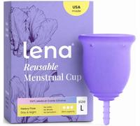 Lena Menstrual Cup - Soft Reusable Period Cups for Women - Large, Purple
