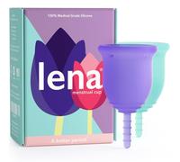 Lena Menstrual Cups, Reusable Period Cup, Tampons,Period Underwear and Menstrual Pads Alternative, Feminine Care, FSA Eligible, Silicone Menstrual Cup, Made in USA, Small & Large, Purple & Turquoise
