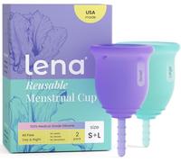 Lena Menstrual Cups Set (Small & Large) Period Cup, Purple & Turquoise