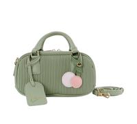 Lena Moon Handbag, Green, PU Leather, Ribbed Texture Design, Lightweight with Shoulder Strap (Green)
