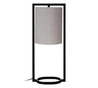 lena natural fabric shade table lamp with black metal frame