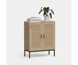 Lena Rattan Effect 2 Door Tall Sideboard