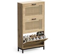 Lena Rattan Shoe Cabinet with 3 Drawers - Natural