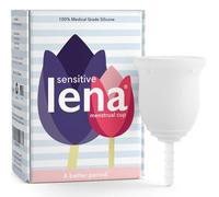 Lena Sensitive Menstrual Cup, Reusable Period Cup, Tampons,Period Underwear and Menstrual Pads Alternative, Feminine Care, Silicone Menstrual Cups, Made in USA, Regular & Heavy Flow, Small, Clear
