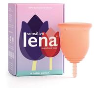 Lena Sensitive Menstrual Cup, Reusable Soft Period Cup, Tampons,Period Underwear and Menstrual Pads Alternative, Feminine Care, Silicone Menstrual Cups, Made in USA, Super Heavy Flow, Large, Coral