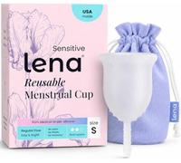 Lena Sensitive Menstrual Cup - Small - Ultra-Soft Reusable Silicone, Clear | Period Cup for Sensitive Anatomy, 12-Hour Comfort, Gentle and Leak-Free Protection