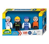 Lena 04490 Set of 4 Fully Articulated Figures, Action Figures Accessory Pack TRUXX² Vehicle Series, Action Figures for Indoor and Outdoor Use, for Children from 12 Months, 4 Toy Figures Set 1