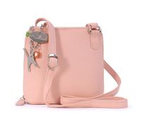 Catwalk Collection Handbags - Small Leather Crossbody Bag For Women - Mini Shoulder Bag - Long Adjustable Strap - Lena - Pink