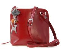Catwalk Collection Handbags - Small Leather Crossbody Bag For Women - Mini Shoulder Bag - Long Adjustable Strap - Lena - Red
