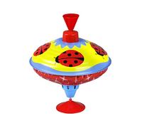 Lena tin toys 52261 - Humming top ladybird Ø 16 cm, metal spinning top, classical pump action, metal top with ladybird motif, top with base, for children from 18 months
