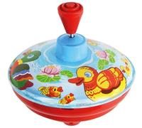 Lena tin toys 52410 - Humming top ducks Ø 14 cm, metal spinning top, classical pump action, metal top with animal motif, for children from 18 months