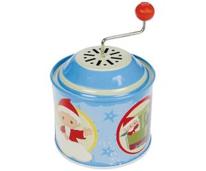 Lena tin toys 52754 - Musical tin Sandman, Musical tin with turning handle approx. 10.5 x 7.5 cm, with melody Our Sandman, Musical tin, for children over 18 months, with Sandman motif