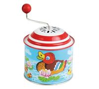 Lena tin toys 52761 - Musical tin little ducks, Musical tin with turning handle approx. 10.5 x 7.5 cm, with melody Alle meine Entchen, Musical tin, for children over 18 months. Little ducks