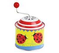 Lena tin toys 52762 - Musical tin Ladybird, musical tin with turning handle approx. 10.5 x 7.5 cm, with melody The Spring, musical tin, for children over 18 months. Ladybird motif