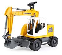 Lena Excavator Toy Liebherr A918 Compact Litronic, 48 cm, 360° Rotating Arm, Sliding Plate, 3+