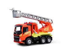 Lena® Worxx Volvo FMX Fire Brigade - 48 cm Fire Engine with Spray Function, 3-Axis with Steel Axles, Rotating Ladder up to 60 cm, TÜV Certified, from 3 Years, Indoor & Outdoor, Made in Europe