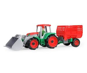 Lena Zabawki Truxx Traktor z przyczepĂ do siana w otwartym pudeÄšku