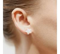 LENAE Clio Star Pearl Stud Earrings - Sterling Silver - Silver/White - Pearl/Rhodium-Plated/Sterling Silver - Studs