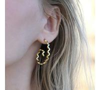 LENAE Francesca Spiral Zig Zag Hoop Earrings - Gold Vermeil - Hoops - Gold - Gold Vermeil
