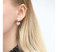 LENAE Tina Heart Pearl Ear Jacket Earrings - Sterling Silver - Purple/Silver - Pearl/Rhodium-Plated/Sterling Silver - Ear Jacket