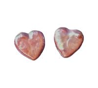 LENAE Tina Heart Pearl Stud Earrings - Sterling Silver - Silver - Rhodium-Plated/Sterling Silver - Studs