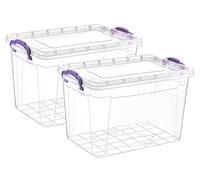 LENAK 2pc Plastic Containers Set 1.5 Litre - Storage Boxes with Lids Food Meal Storage for Home, office, Kitchen, Toys, Goods and Multipurpose Use (1.5 Litre)