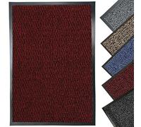 LENAK Door Mats - Entrance Mat Barrier Hallway Runner Kitchen Rug, Non-Slip Dirt Trapper Rubber Back Washable Floor Mat, Dust Grabbing Indoor Outdoor Doormats (Red, 50x80cm)