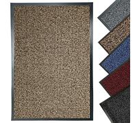 LENAK Door Mats - Entrance Mat Barrier Hallway Runner Kitchen Rug, Non-Slip Dirt Trapper Rubber Back Washable Floor Mat, Dust Grabbing Indoor Outdoor Doormats (Brown, 40x60cm)