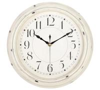 LENAUQ Wall Clock, 12 Inch Silent Wall Clocks Vintage Modern Decorative Clock with 3D Numerals, Battery Operated Hanging Wall Clock for Home Kitchen Cafe Hotel Office Decor, White