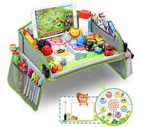 lenbest Car Seat Trays for Kids, Ferris Wheel Travel Tray Bonus 6 Board Pen & Reusable Animal Artboard on Both Sides - Child Snack & Play Activity Tray - Car/Stroller/Plane (Green)