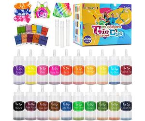 lenbest Tie Dye Kit, Tie-Dye Kits for Dyeing Fabric, Fashion DIY Clothes Fabric Textile Paints Set, Creative Art Craft for Kids & Adults (20 Colors)
